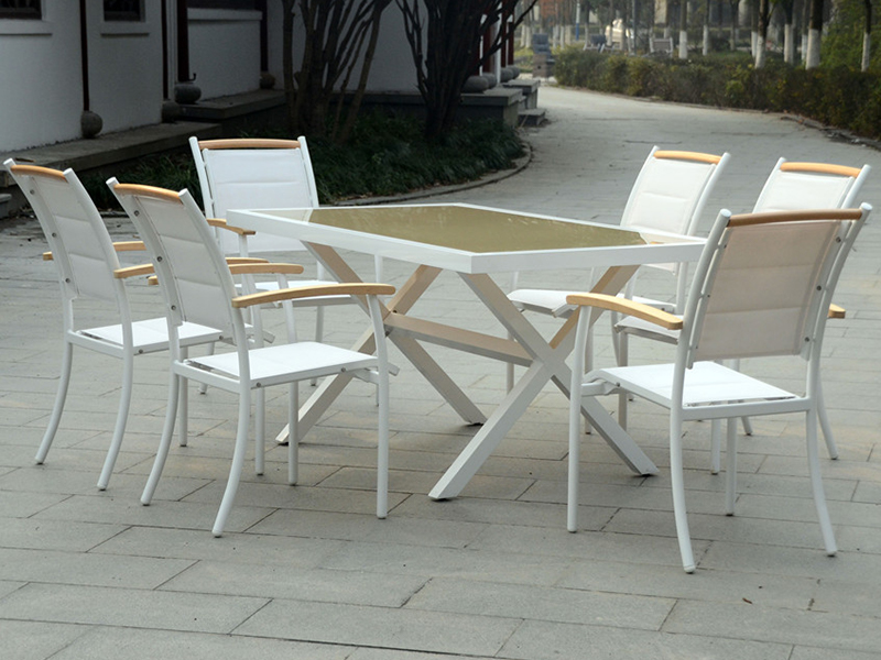 Obdĺžnikový stôl 6Seater Table Garden Patio 7pcs Garden Set YQ-023A-2