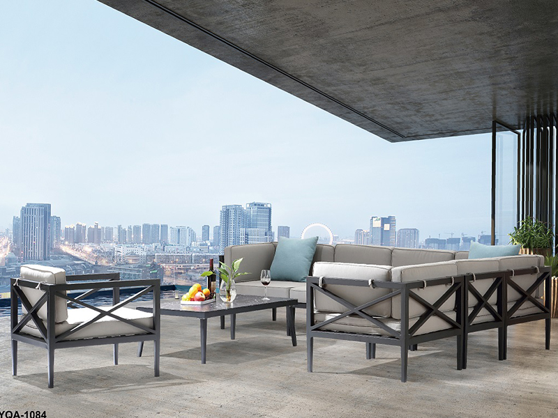 sekčný hliníkový nábytok; Villa, hotel, Apartment Outdoor Sofa YQA-1084
