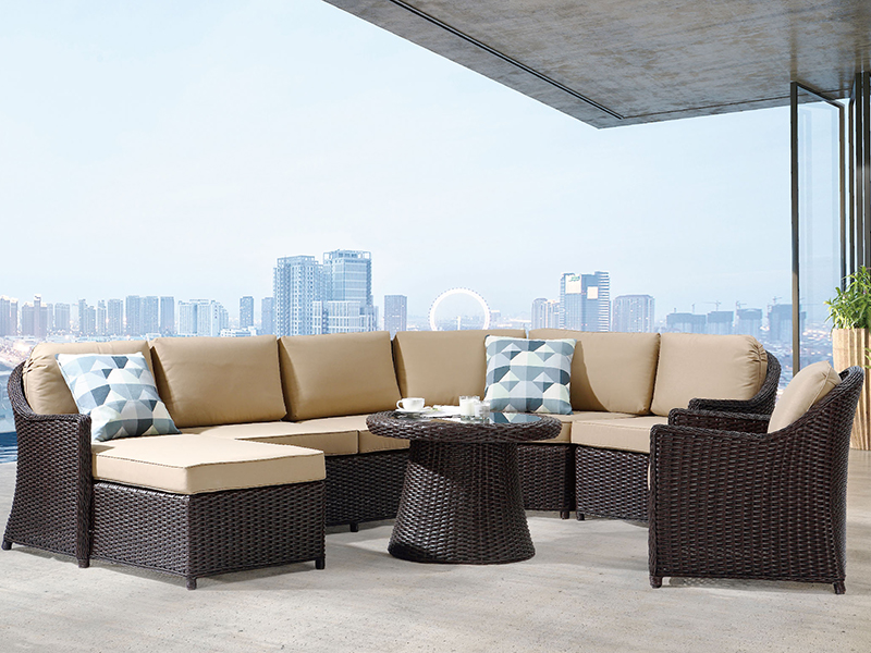 Rattan Section Sofa Hliníkový rám vonkajší nábytok YQR-1603