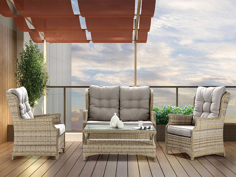 4ks Rattan Garden Sofa Set Half Round Rattan a Round Rattan Weaving YQR-724